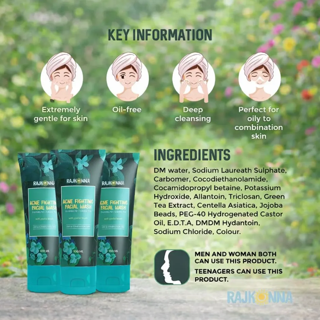 Rajkonna Acne Fighting Facial Wash 100ml
