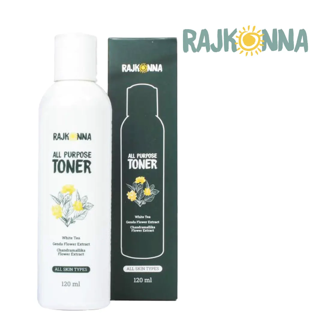 Side view of Rajkonna All Purpose Toner 120ml bottle
