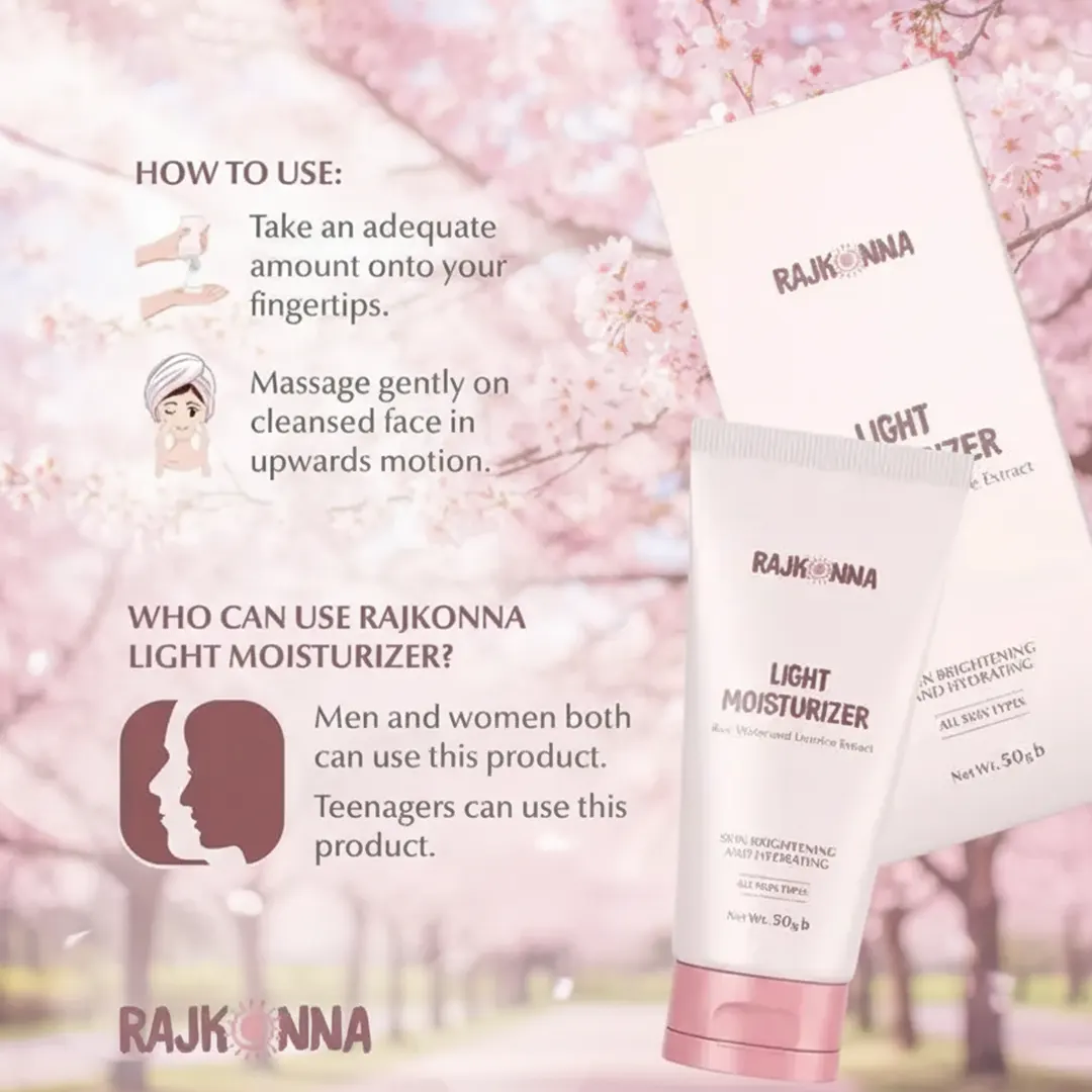 Lightweight cream texture of Rajkonna Light Moisturizer