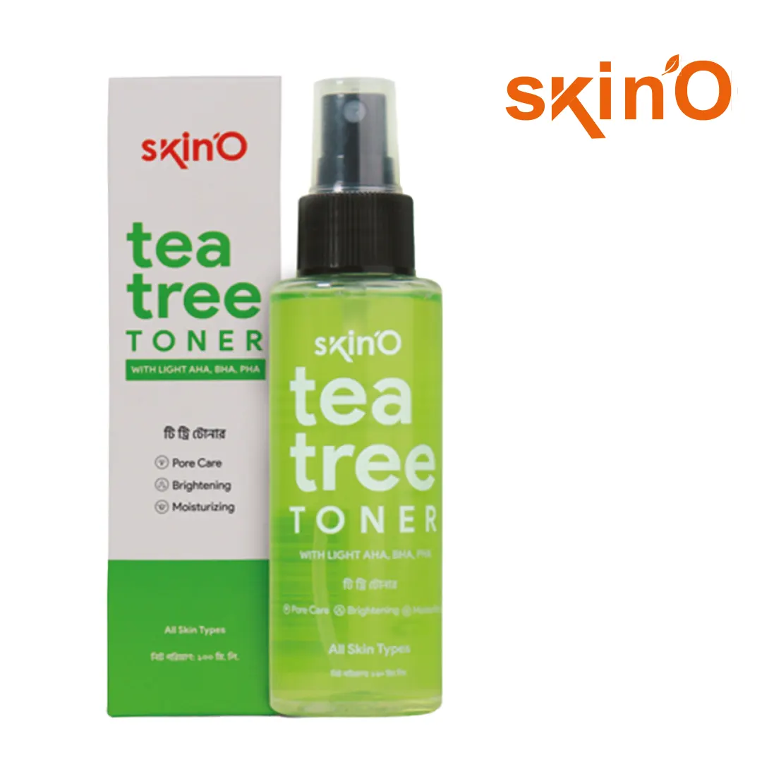 Side view of skin'O Tea Tree Toner 100ml bottle