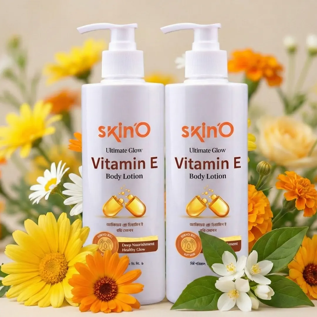 skin'O Vitamin E Body Lotion 200ml applied for daily moisturising