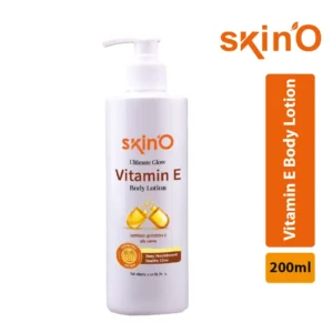 skino-ultimate-glow-vitamin-e-body-lotion-200ml.webp skin'O Ultimate Glow Vitamin E Body Lotion 200ml front packaging