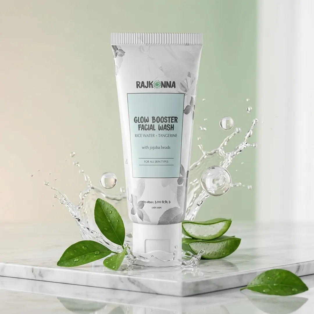 Rajkonna Glow Booster Facial Wash three-in-one formula bottle for daily face washing routine
