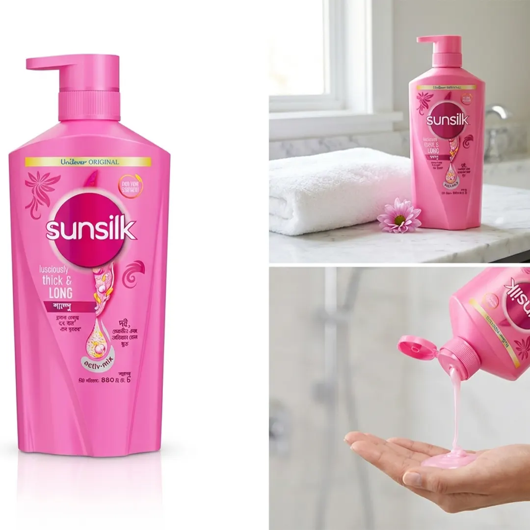 Sunsilk Lusciously Thick & Long Shampoo 450ml Packaging Design