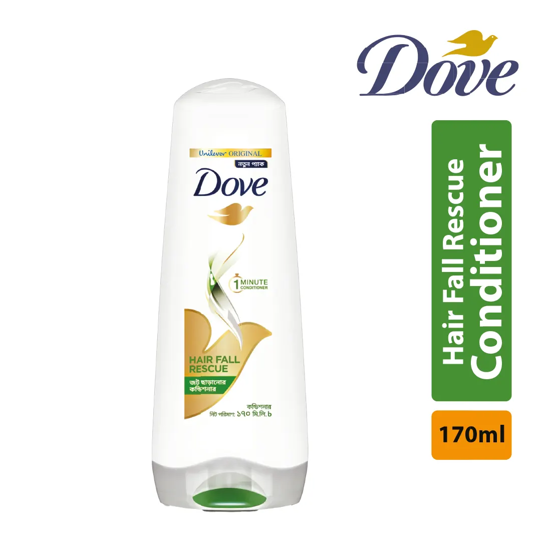 Dove Hair Fall Rescue Conditioner 170ml bottle clean white background