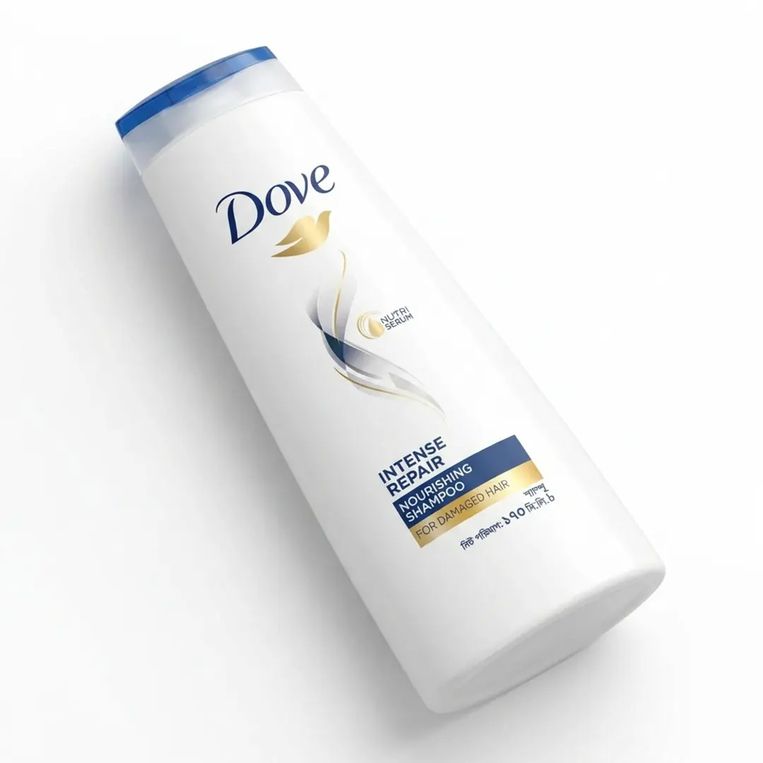Dove Intense Repair Shampoo 170ml angled bottle view with smooth hair care packaging