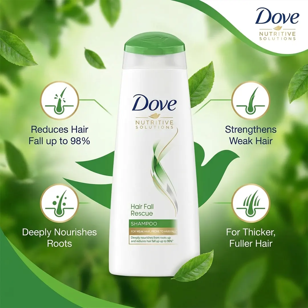 Benefits of Dove Shampoo Hairfall Rescue 170ml for reducing hair fall and soft hair