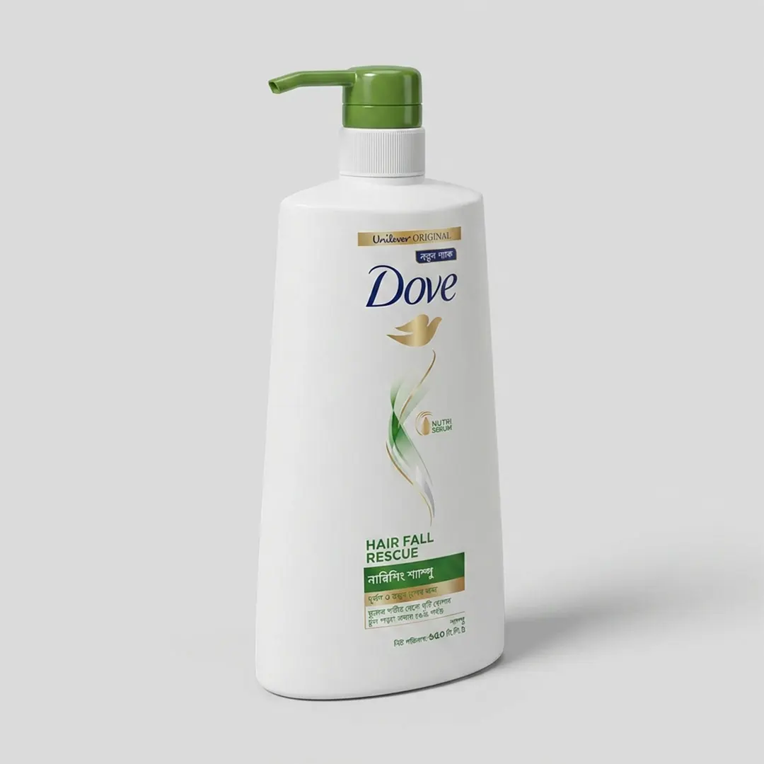 Dove Shampoo Hairfall Rescue 650ml bottle angled side view