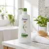Dove Shampoo Hairfall Rescue 650ml showing hair fall control benefits and strong hair