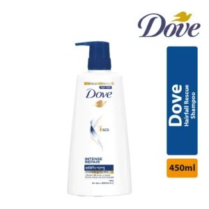 Dove Intense Repair Shampoo 450ml বোতল ক্লিন হোয়াইট ব্যাকগ্রাউন্ডে