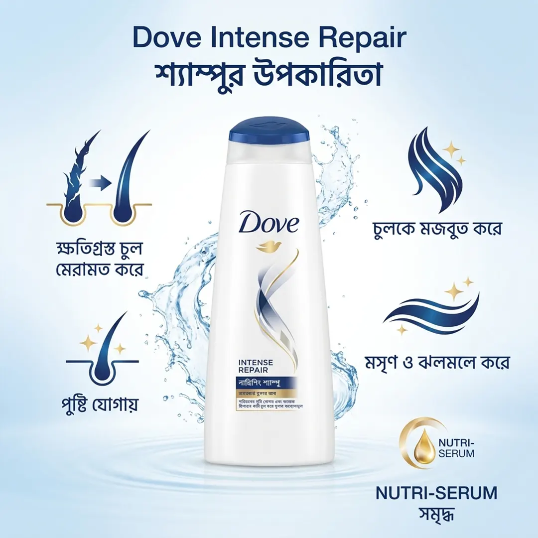 Dove Intense Repair Shampoo 650ml benefits for damaged hair