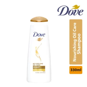 Dove Shampoo Nourishing Oil Care 330ml বোতল সাদা ব্যাকগ্রাউন্ডে ক্লিন প্রোডাক্ট শট