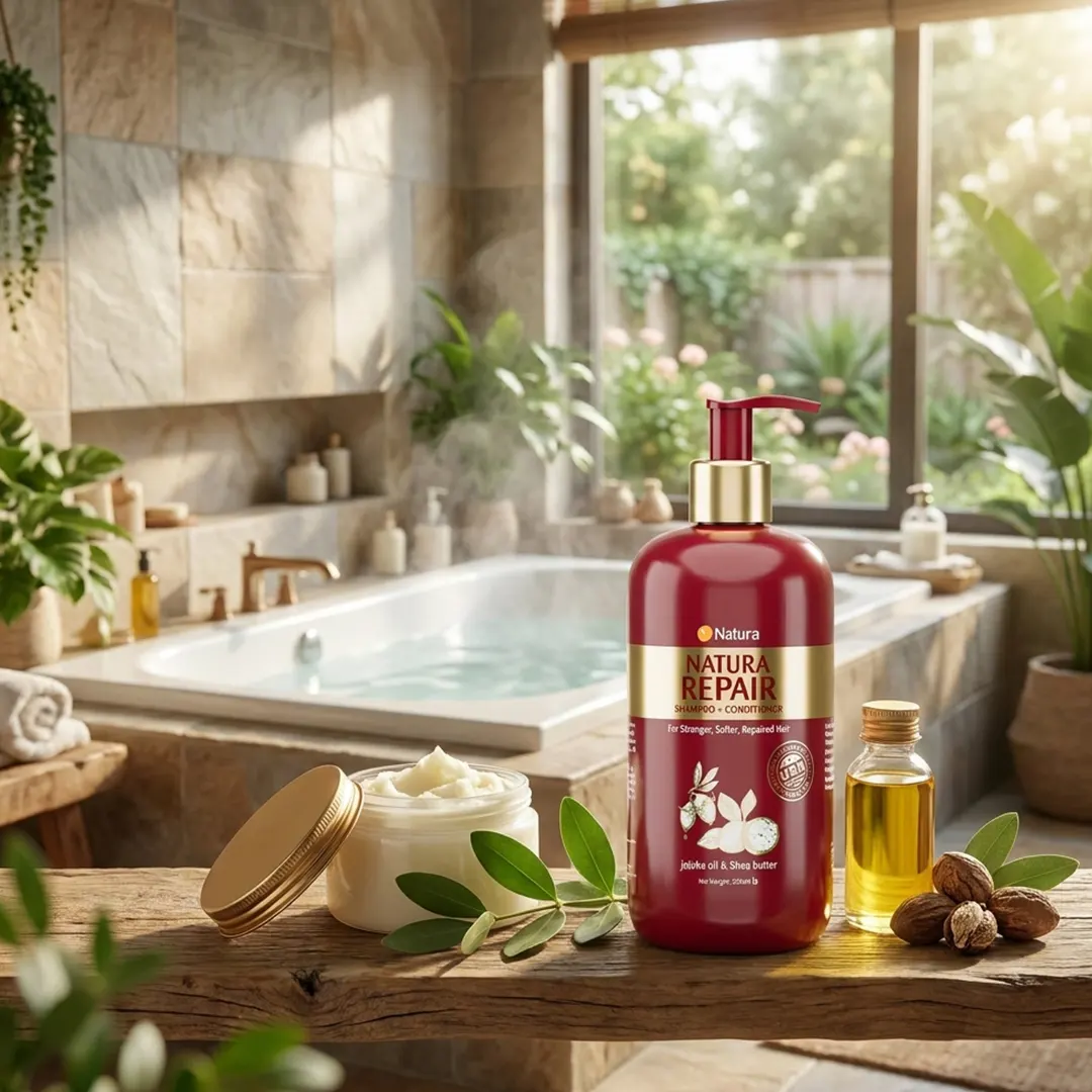 Natura Repair Shampoo + Conditioner 330ml ব্যবহারে স্বাস্থ্যকর চুলের দৈনন্দিন হেয়ার কেয়ার রুটিন