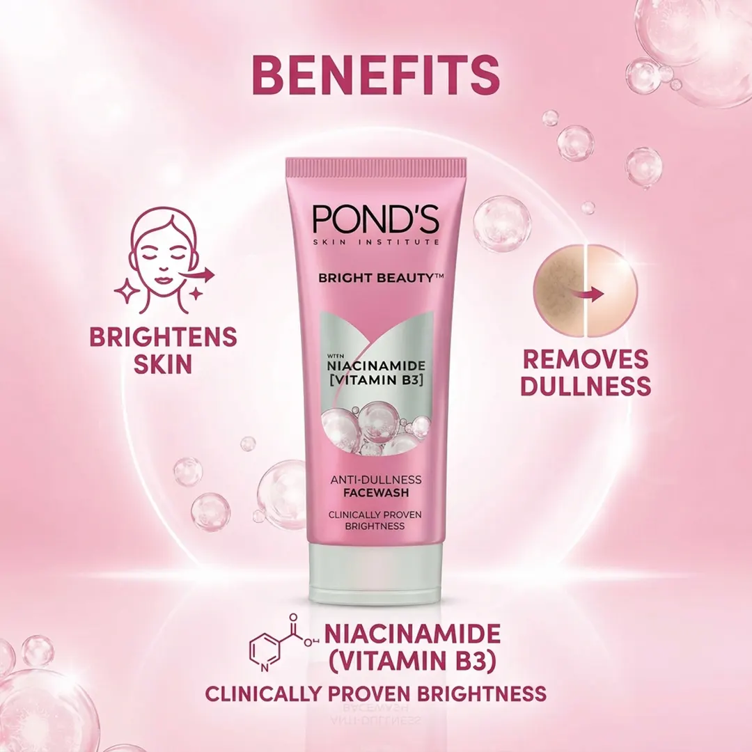 Pond's Bright Beauty Face Wash 100g skin brightening benefits