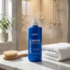 একজন ব্যক্তি শাওয়ারের পর hair care হিসেবে skinO Moisture Repair Fusion Conditioner ব্যবহার করছে