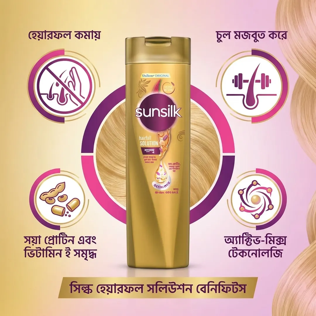 Sunsilk Shampoo Hair Fall Solution 340ml benefits image for strong and healthy hair