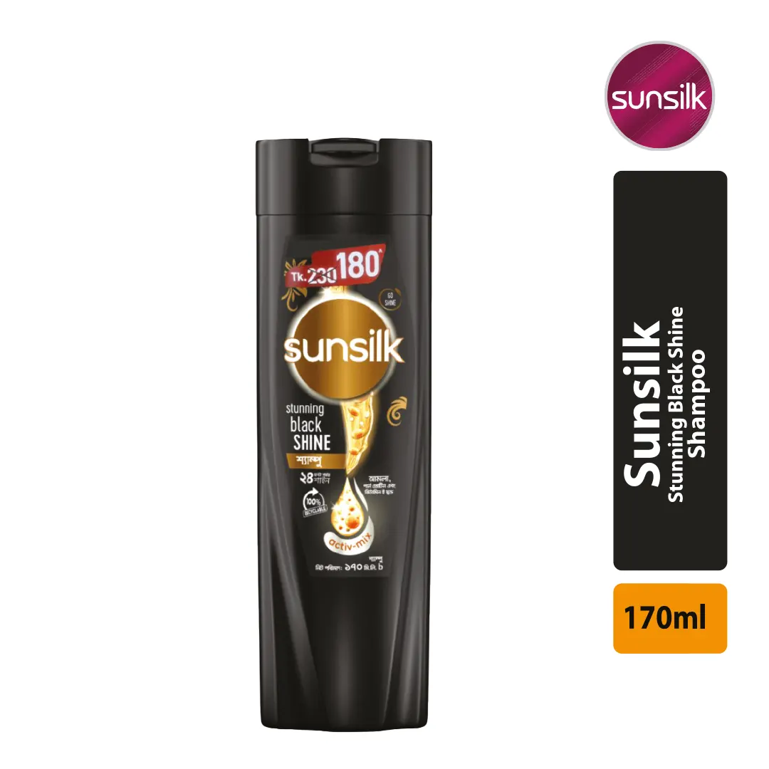 Sunsilk Stunning Black Shine Shampoo 170ml clean product image