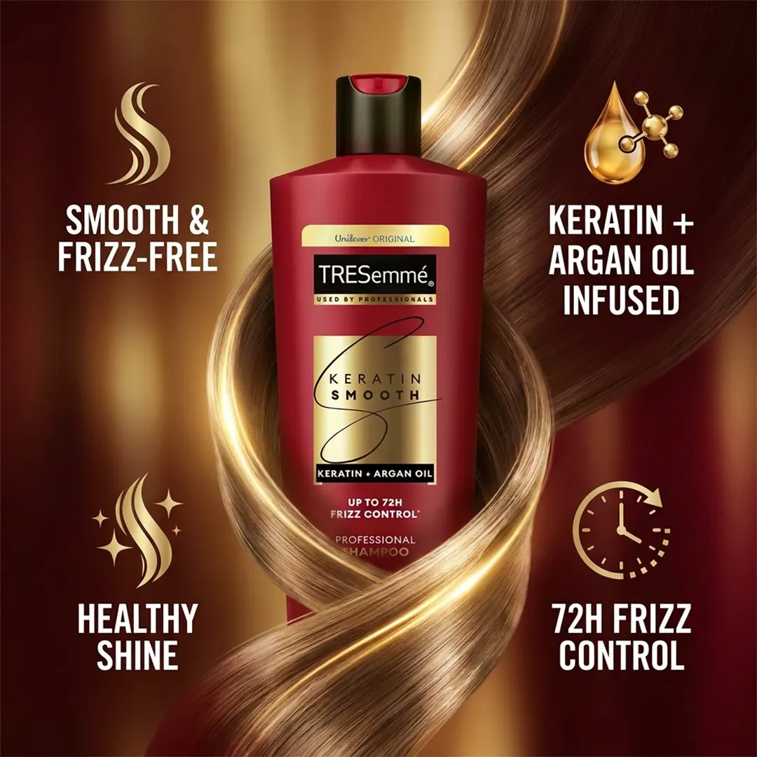Tresemme Keratin Smooth Shampoo 185ml ব্যবহারের উপকারিতা দেখানো