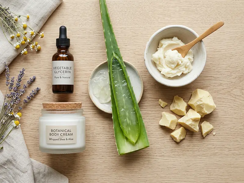 Natural ingredients in the best body lotion including shea butter and aloe vera