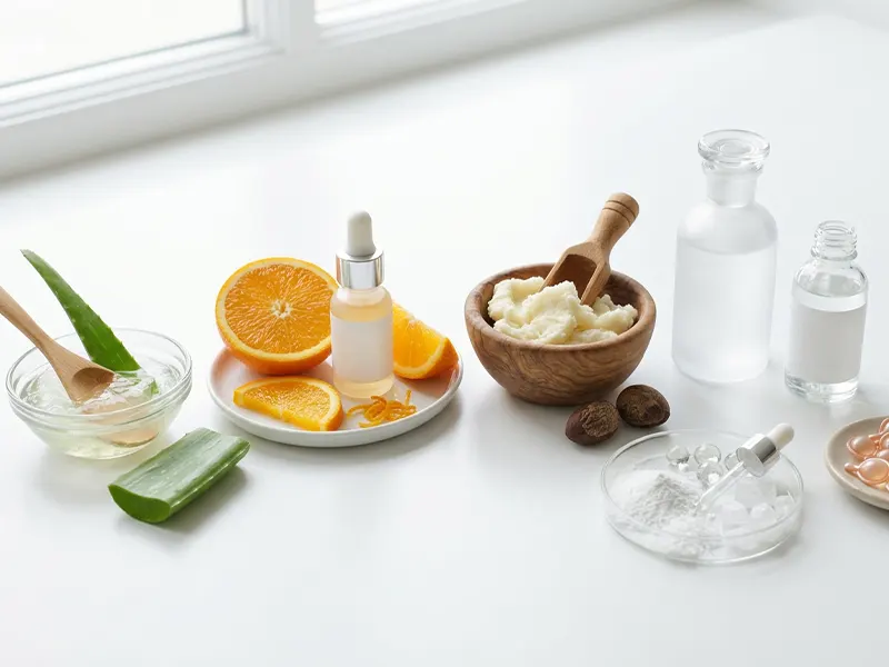 Key Ingredients in the Best Whitening Body Lotion Including Niacinamide, Vitamin C, and Shea Butter